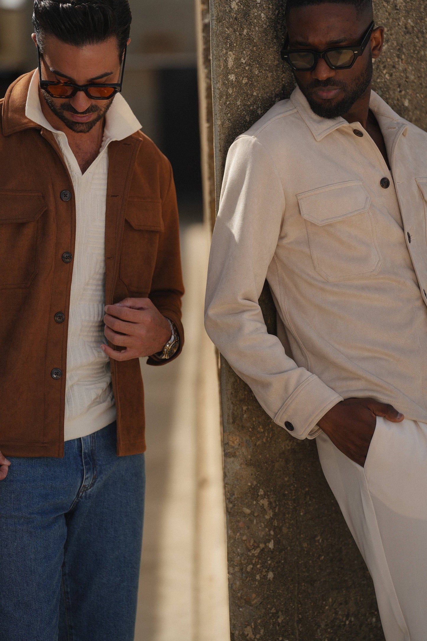 LIGHT BEIGE SUEDE OUTERSHIRT
