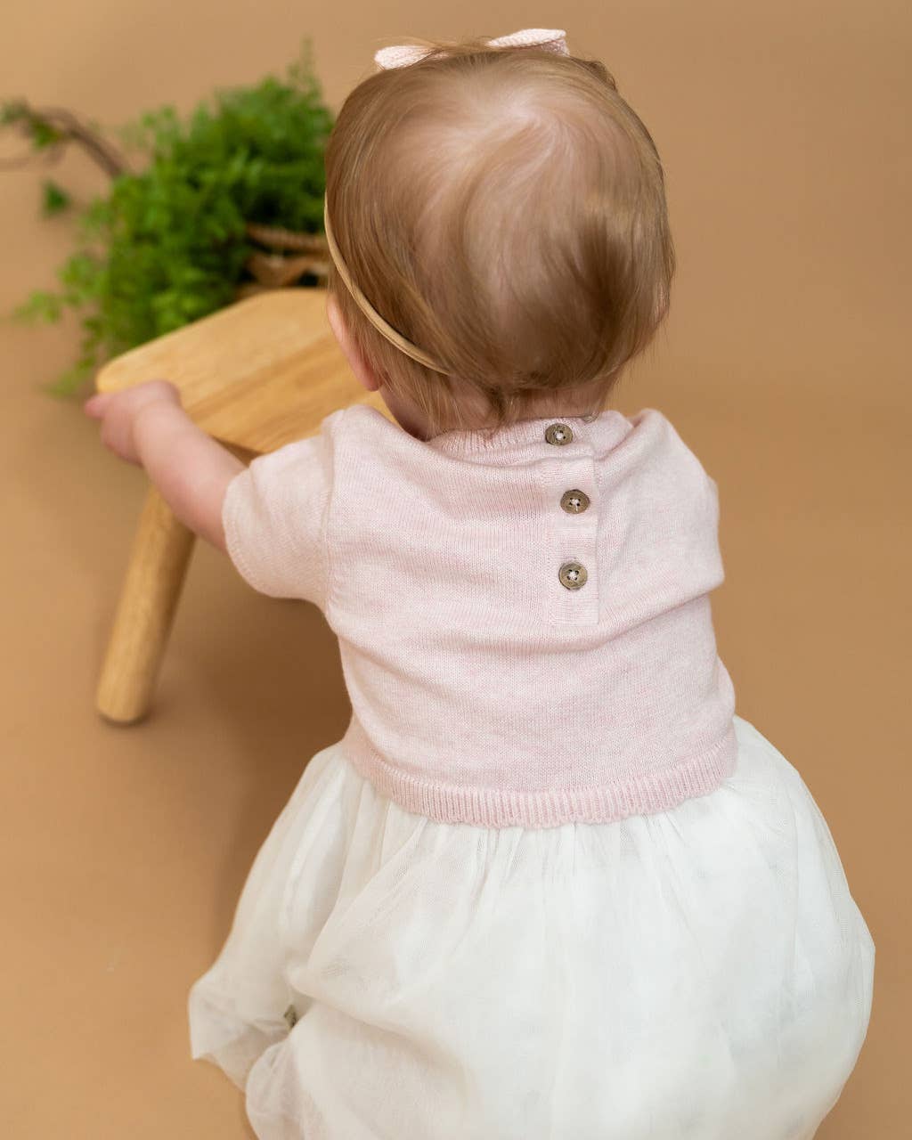 Floral Embroidered Tutu Baby Knit Dress - Organic Cotton