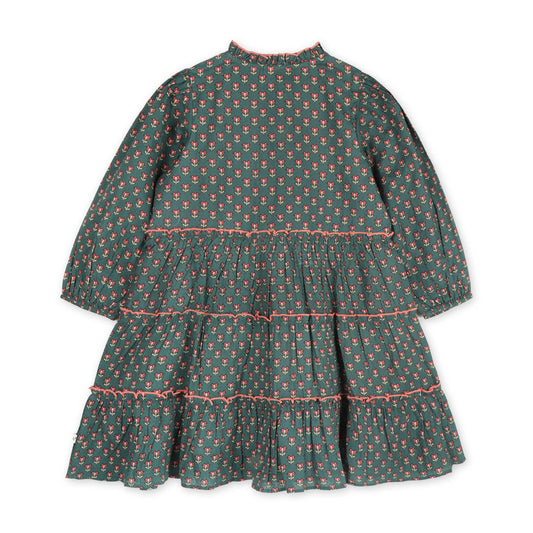 Jasmine Layered Dress - Forest Green (Organic Cotton)