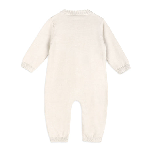 Evie Bow Pointelle Knit Baby Jumpsuit (Organic Cotton)