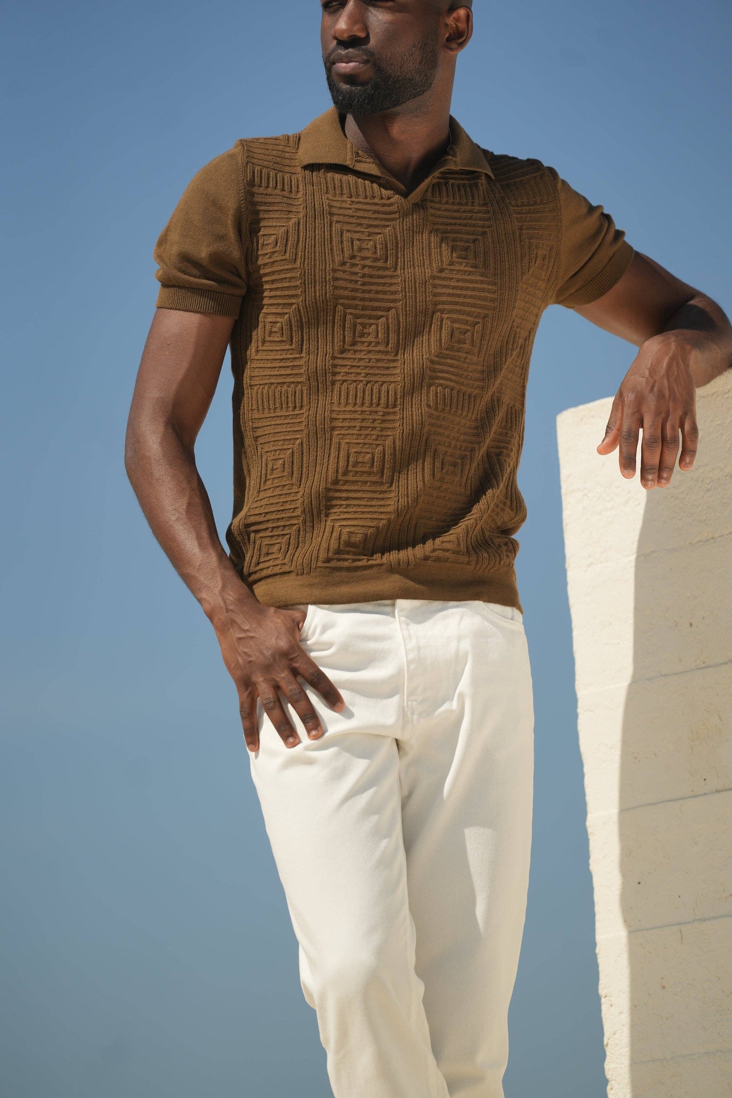 BROWN MOSAIC POLO