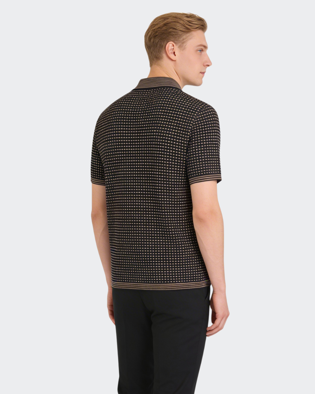 Olive Cotton Johnny Collar Polo