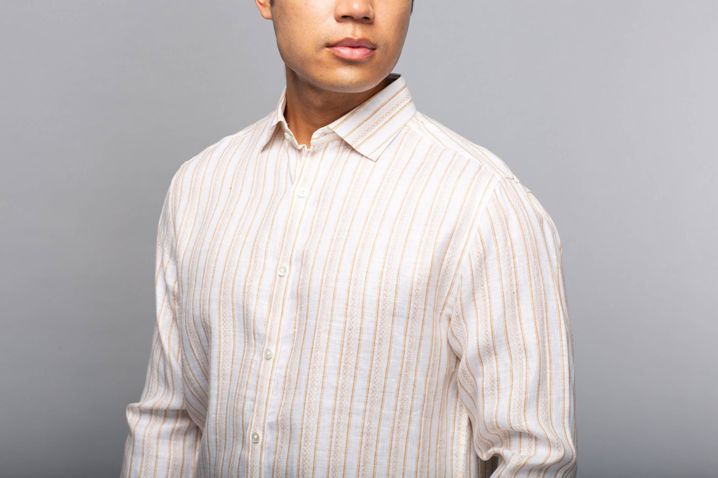 Stripe Long Sleeve Linen Shirt