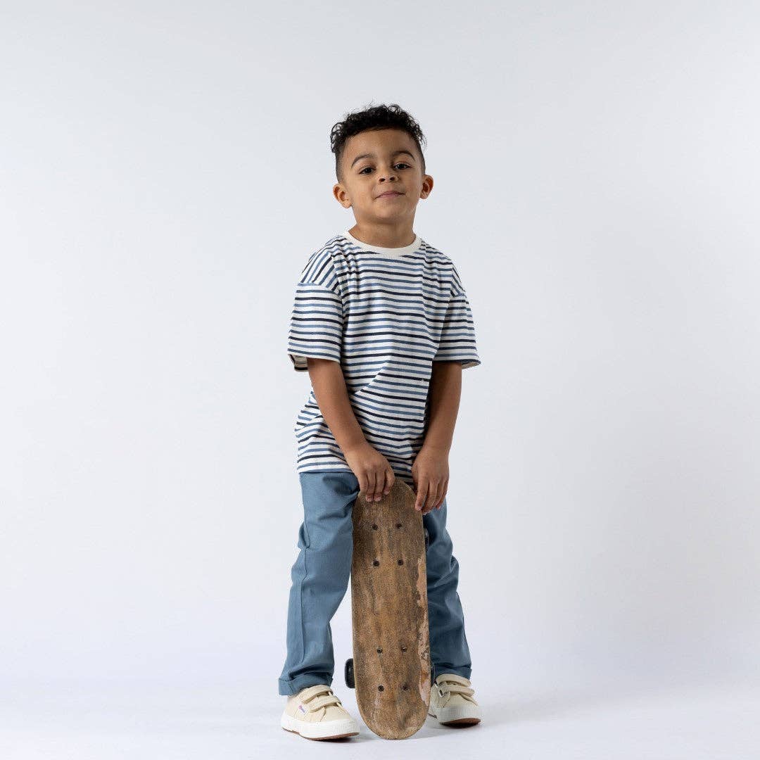 Kids Navy Blue Striped T-shirt