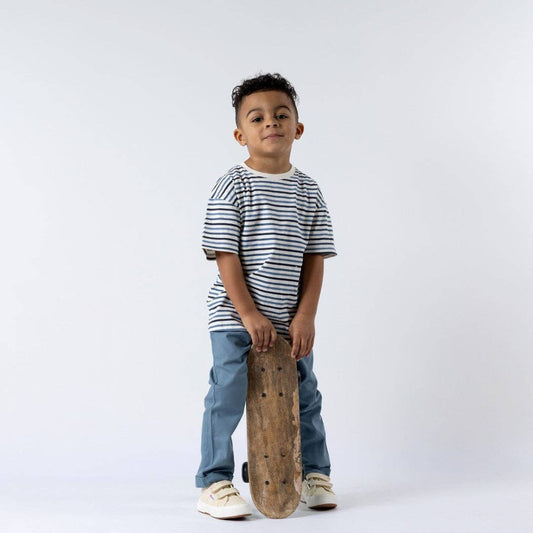 Kids Navy Blue Striped T-shirt