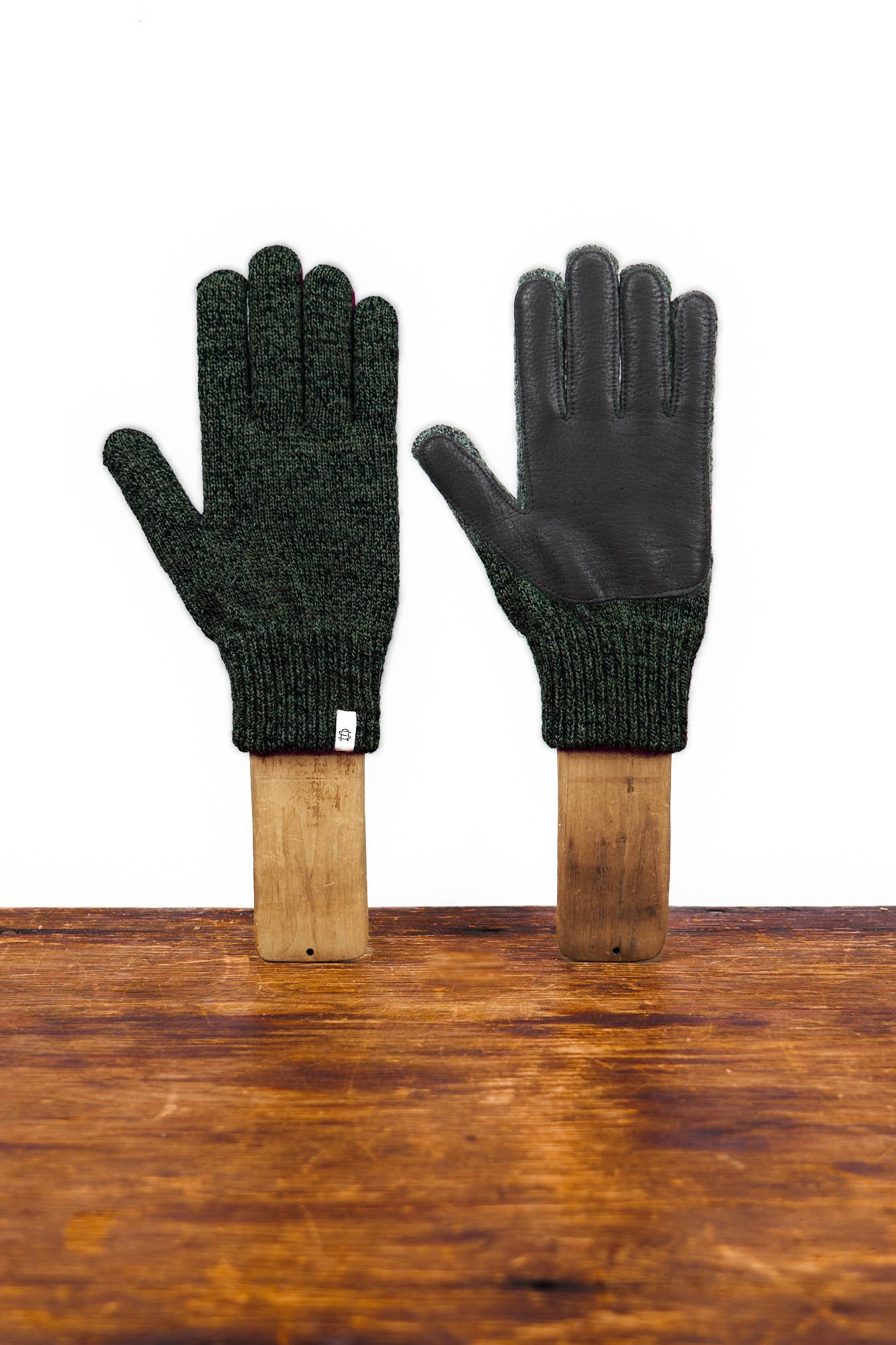 Dark Melange Ragg Wool Full Glove With Or Without Deer