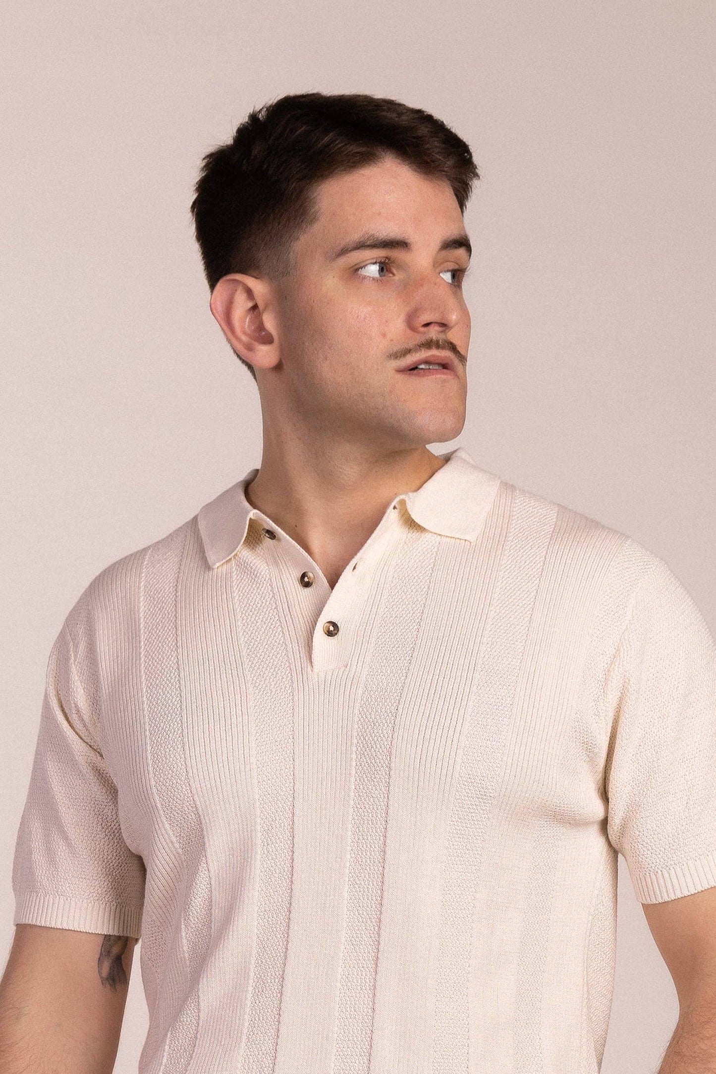 Beige Knit Polo | Montelo