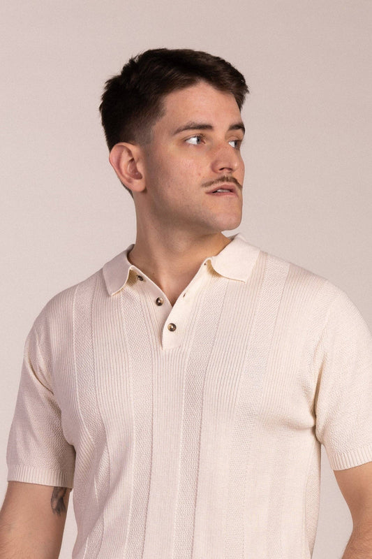 Beige Knit Polo | Montelo