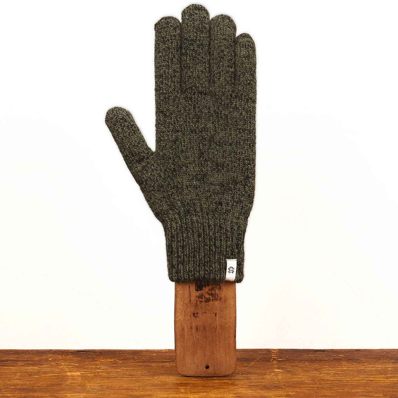 Dark Melange Ragg Wool Full Glove With Or Without Deer