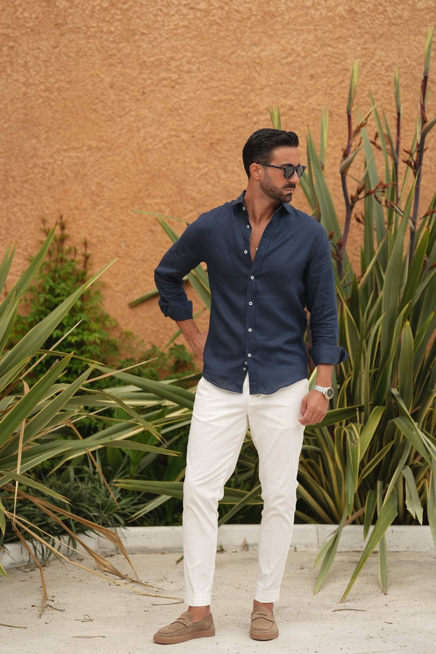 Linen Shirt Navy Fresh