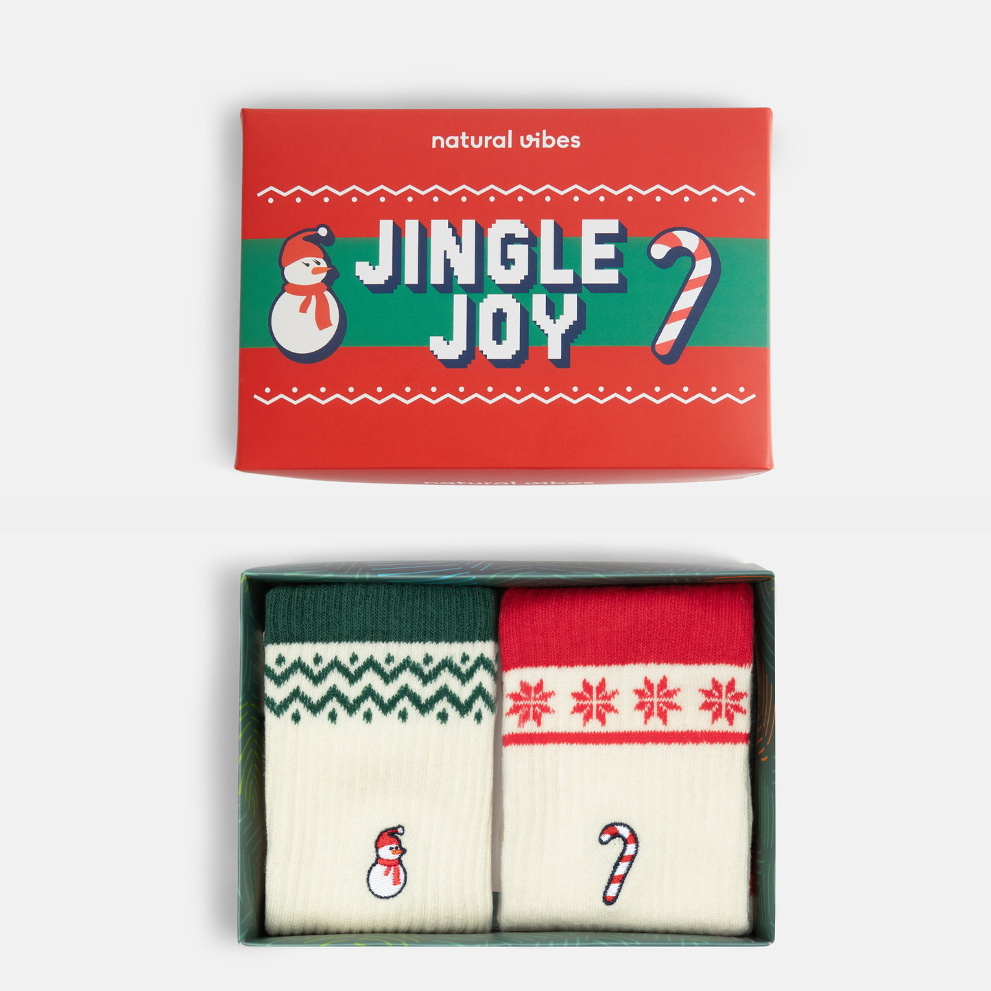 2-Pack Gift Set XMas Jingle Joy - Organic Christmas socks