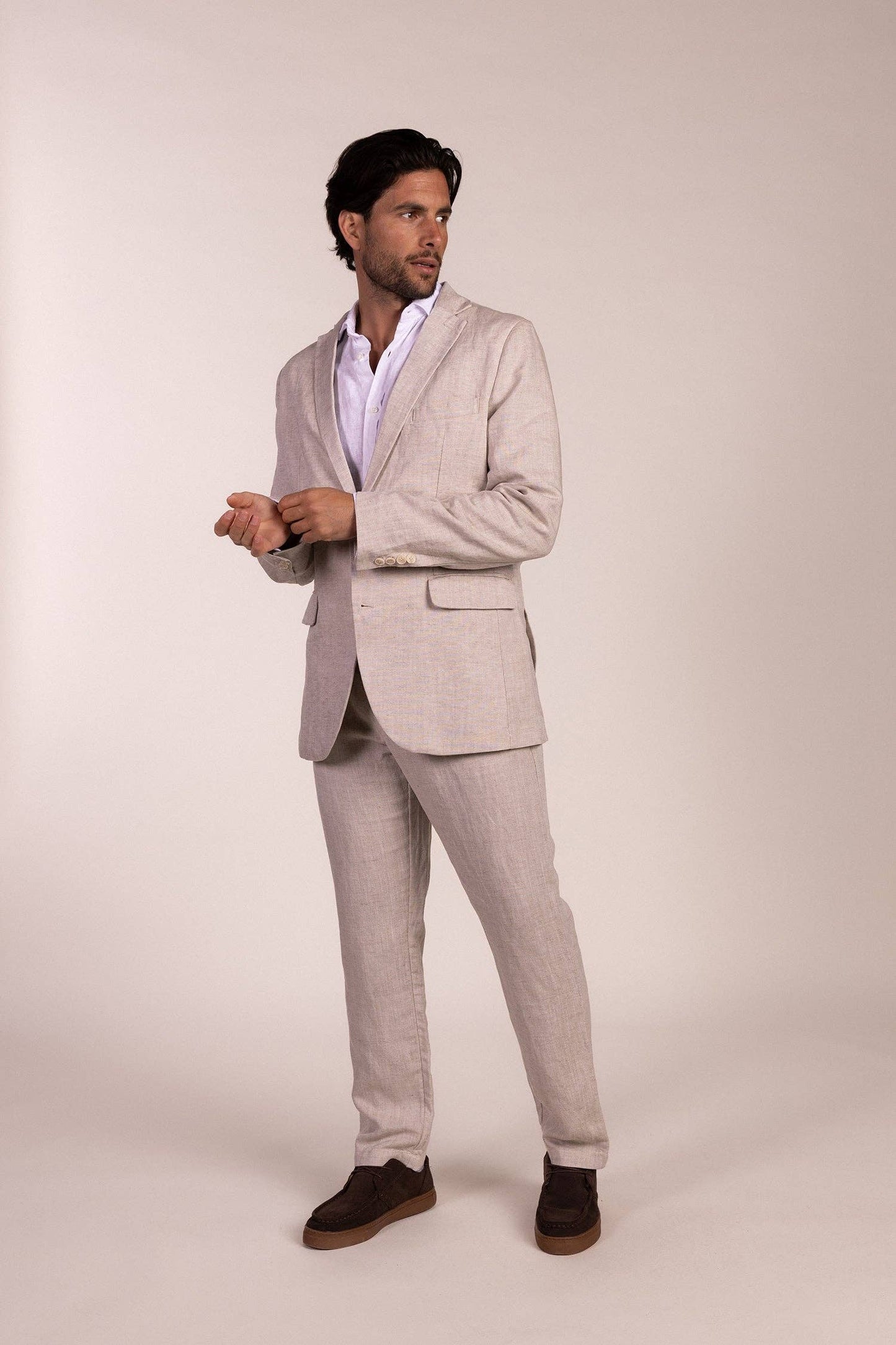Beige Linen Blazer