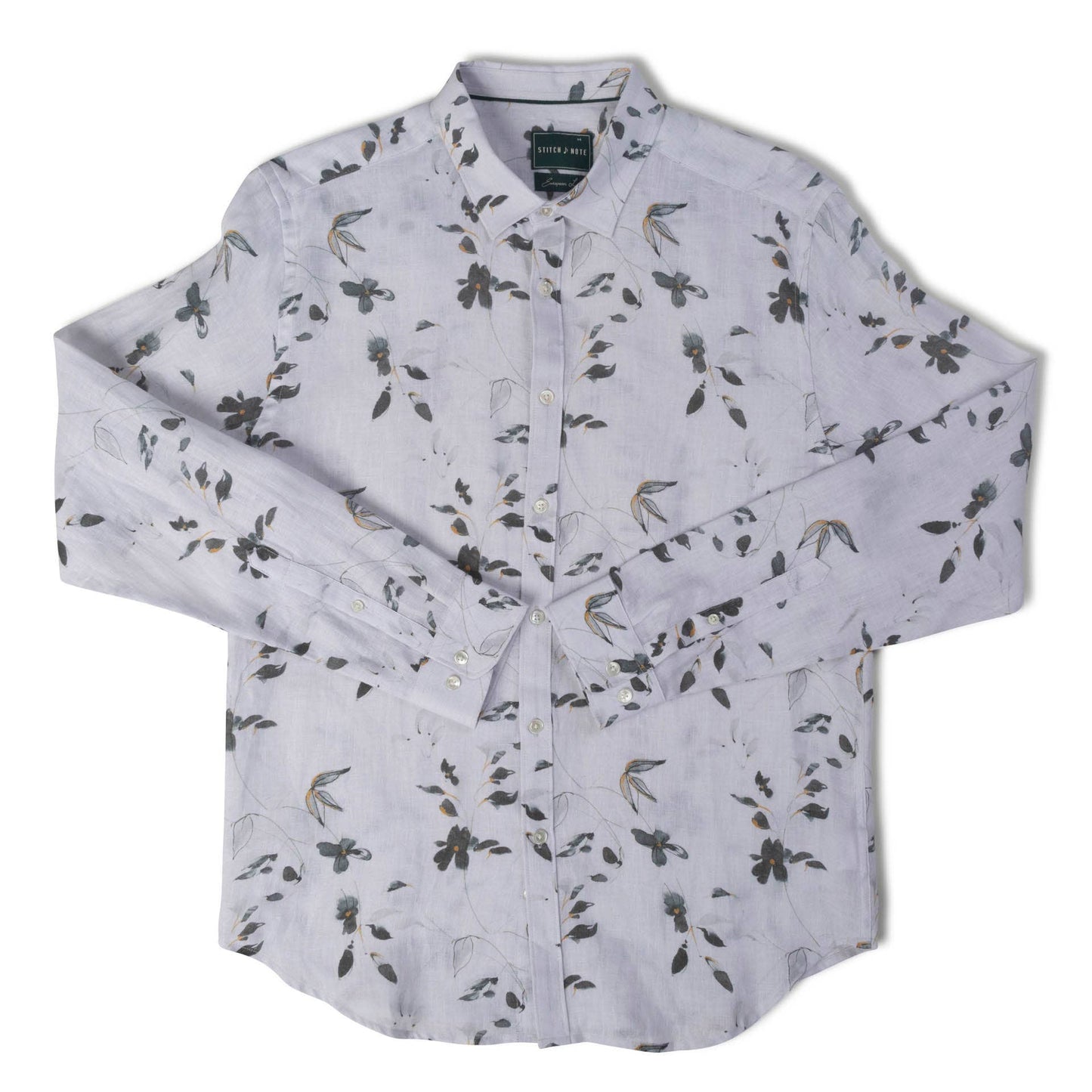 Black Vine Leaf Long Sleeve Shirt