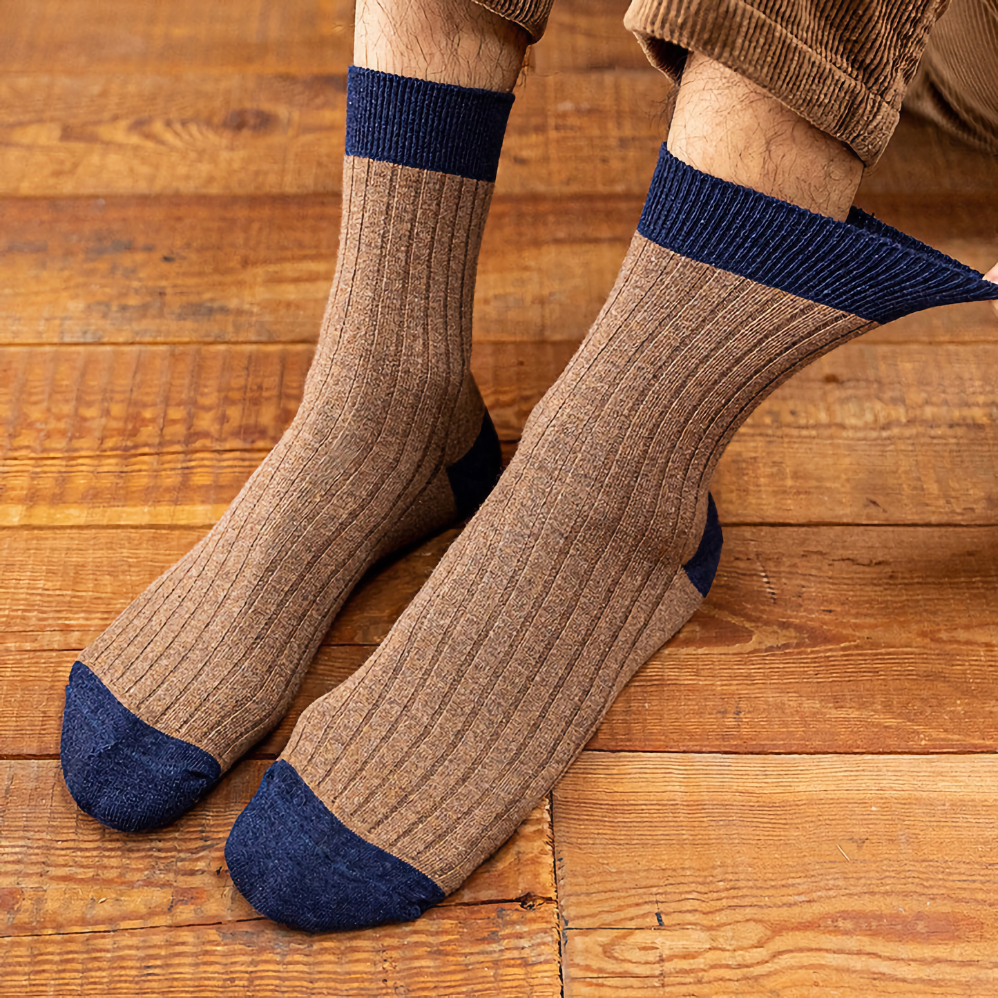 Men's Color Block Rib Socks - Men's Pure Cotton Socks The Upcycled Sock