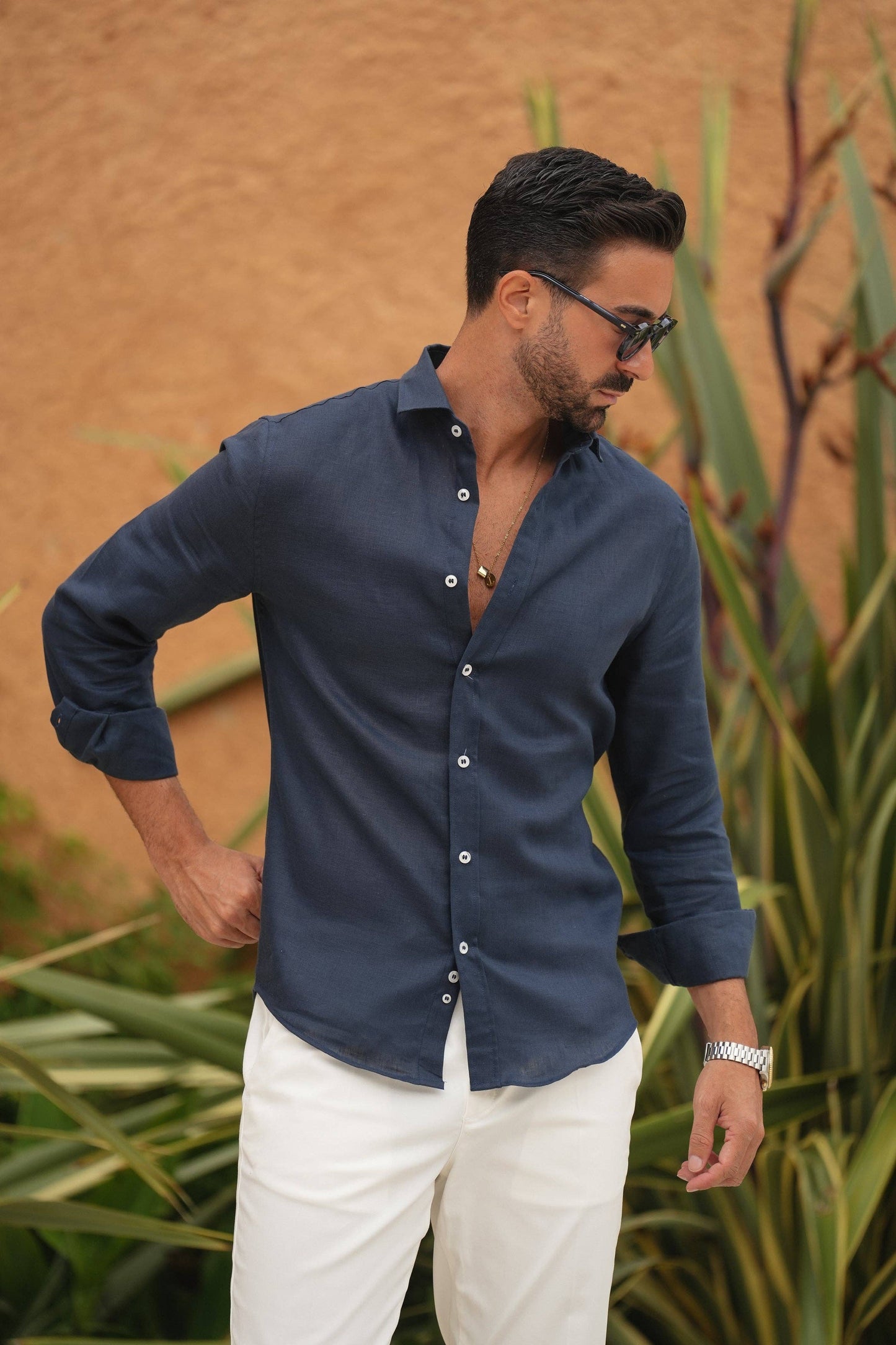 Linen Shirt Navy Fresh