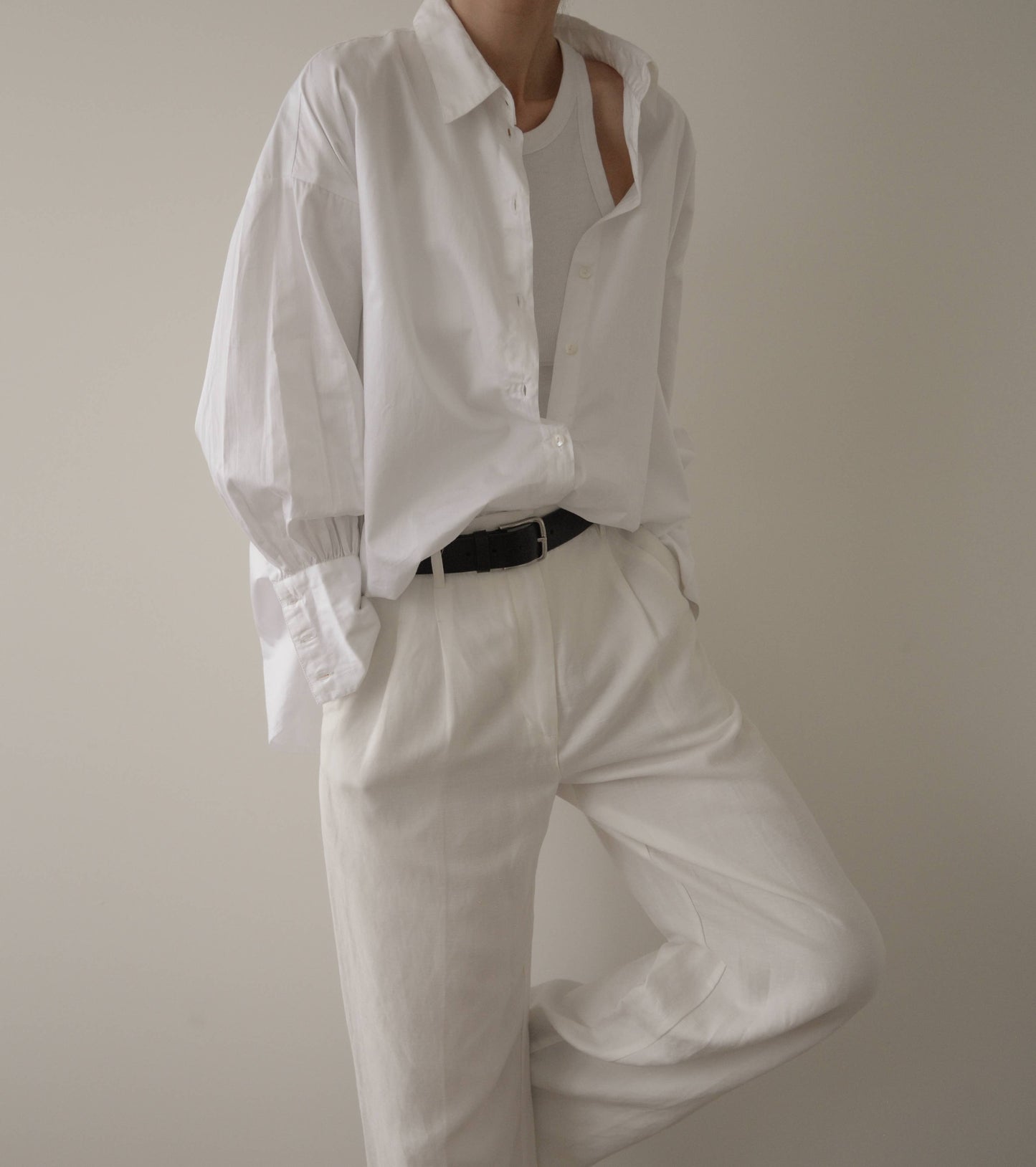 Button Down shirt, white Poplin / Museo
