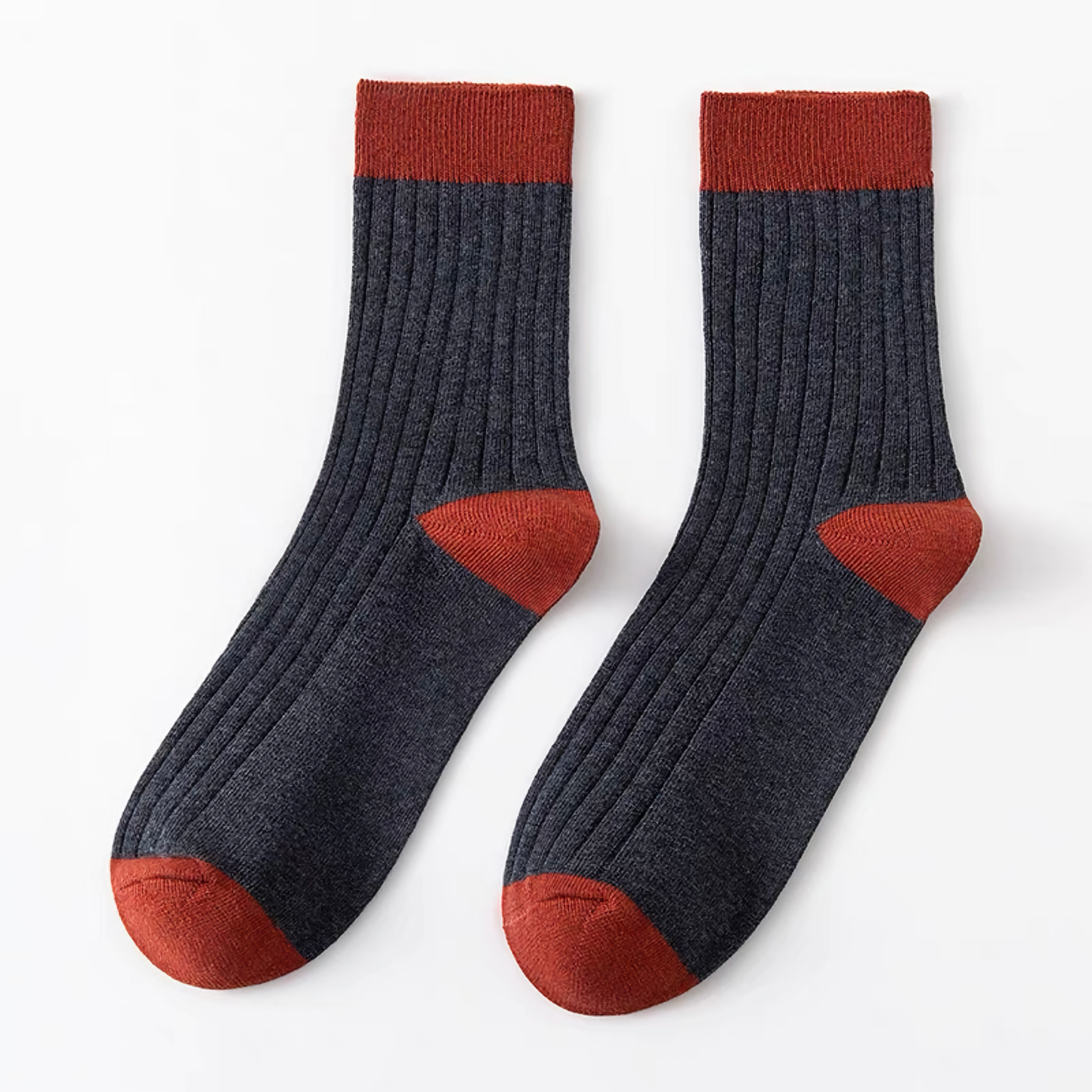 Men's Color Block Rib Socks - Men's Pure Cotton Socks The Upcycled Sock