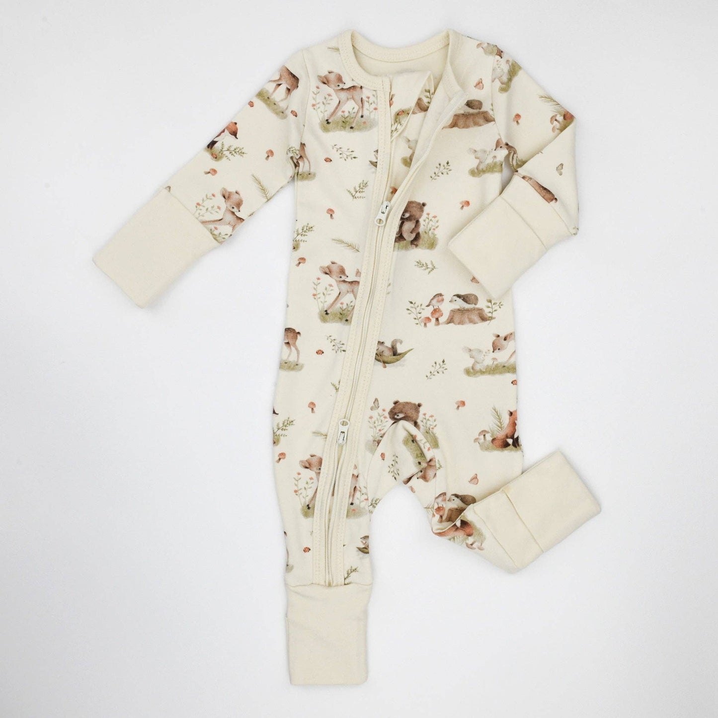 Organic Cotton Baby Pajamas 2-Way Zip Front Zipper Sleeper, Linden
