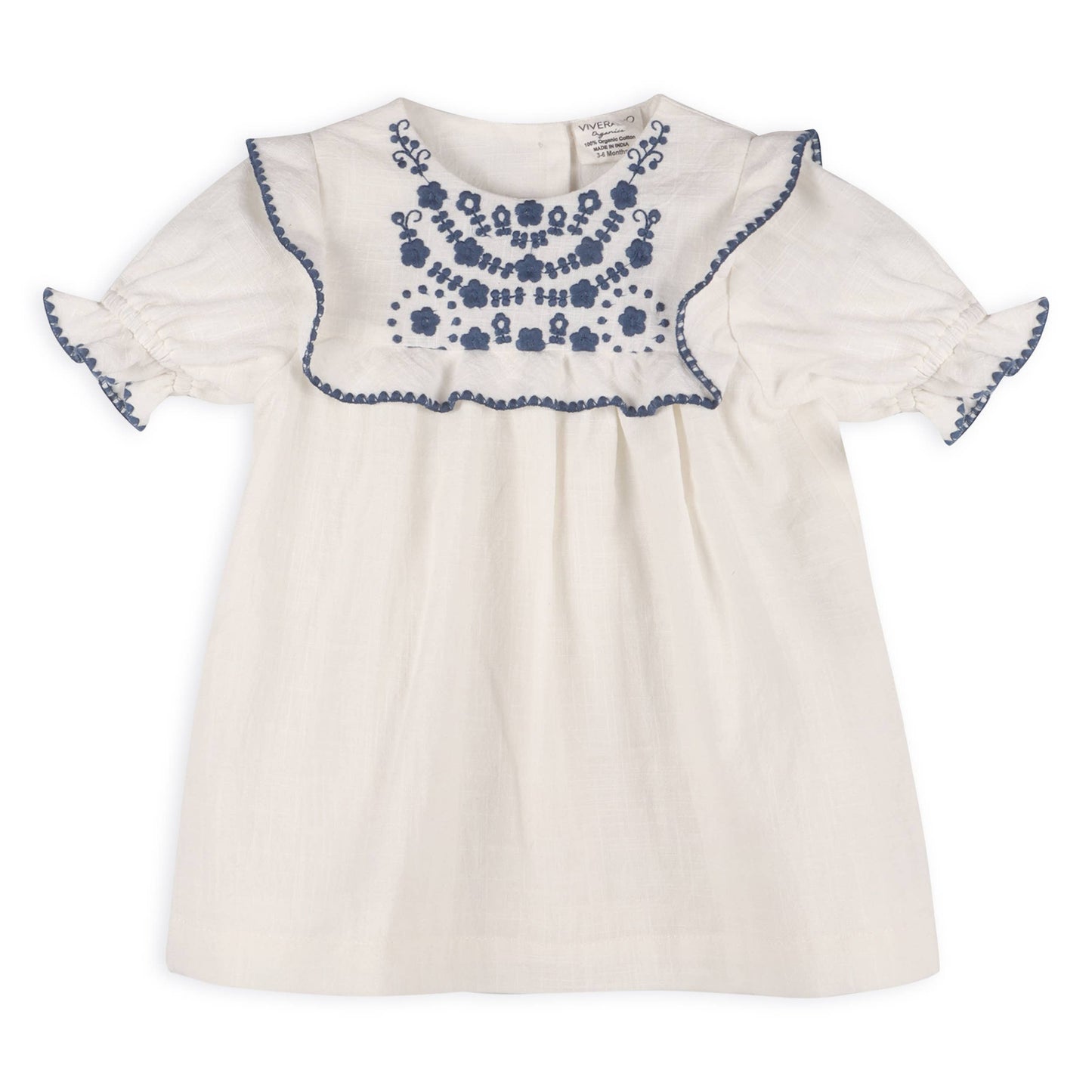 Cadence Floral Embroidered Baby Dress + Bloomer (Organic)
