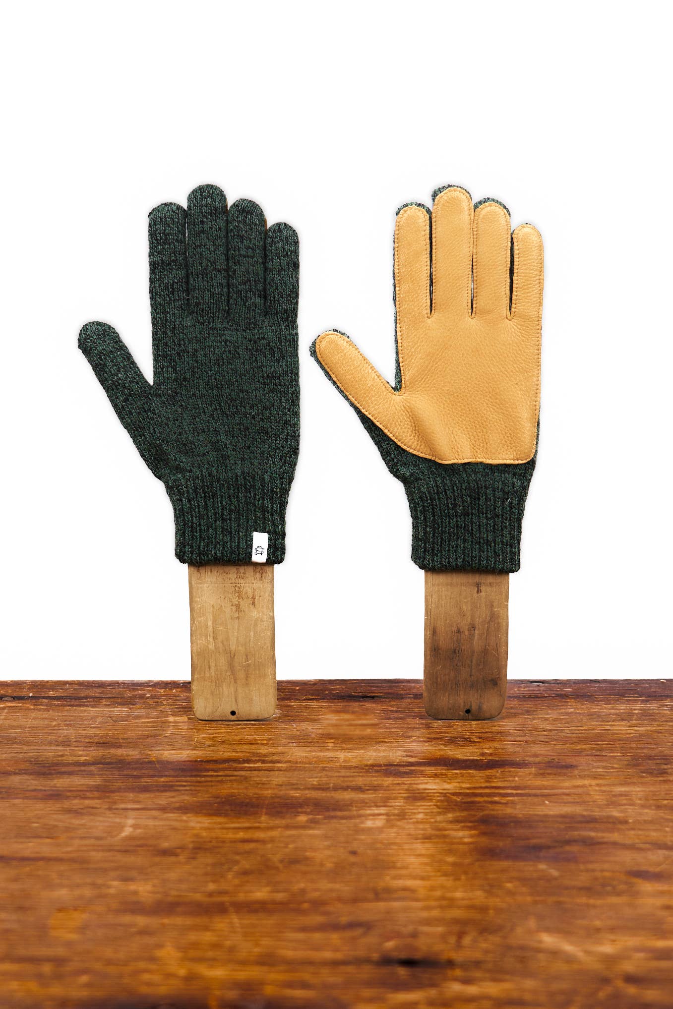 Dark Melange Ragg Wool Full Glove With Or Without Deer