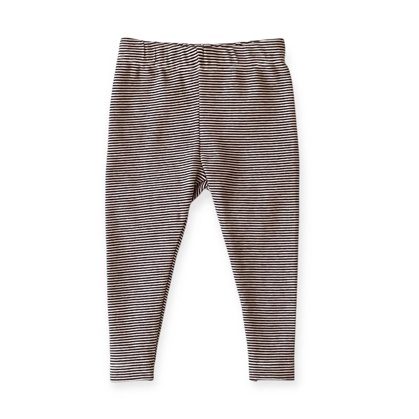 Stripe Rib / Solid Knit Baby Legging Pants (Organic Cotton)