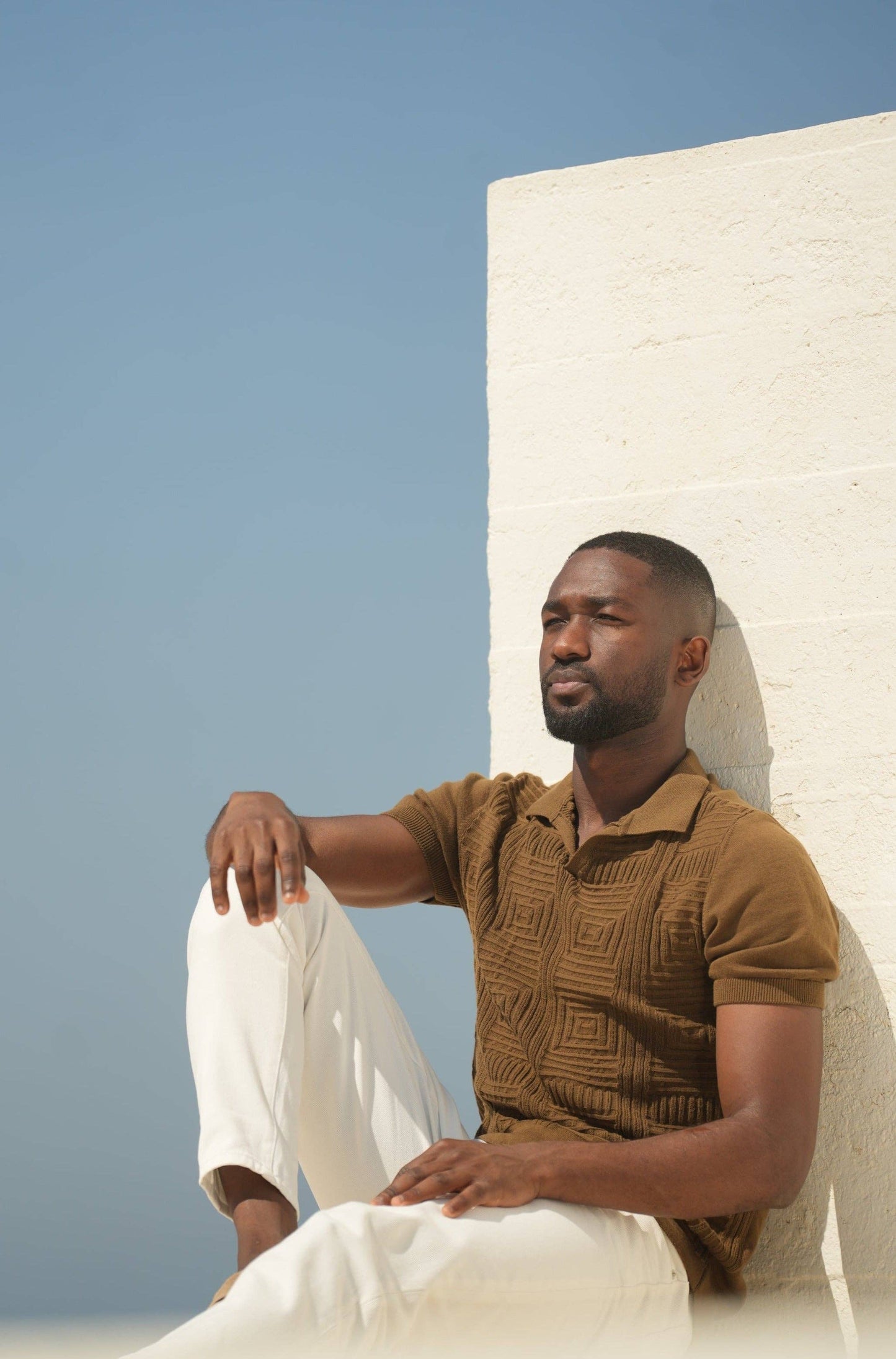 BROWN MOSAIC POLO