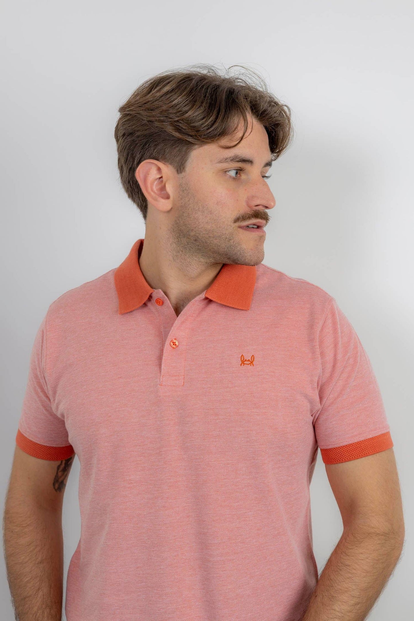 Orange Jacquard Structure Polo | Denis