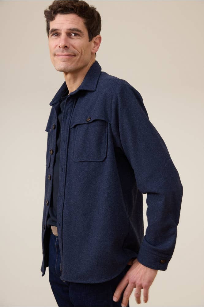 Portland Navy flannel overshirt