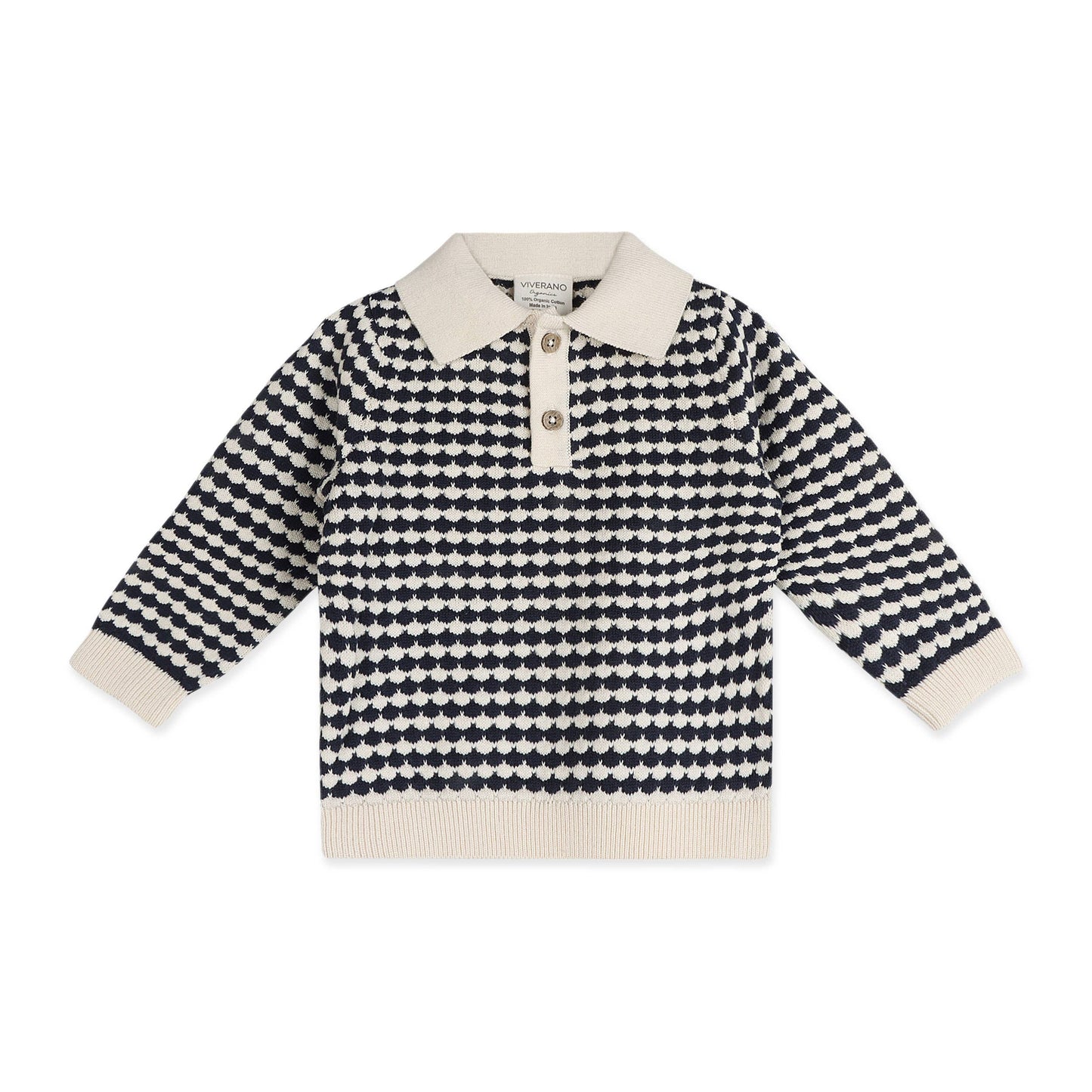 Leo Textured Knit Polo Baby Pullover & Pant (Organic Cotton)