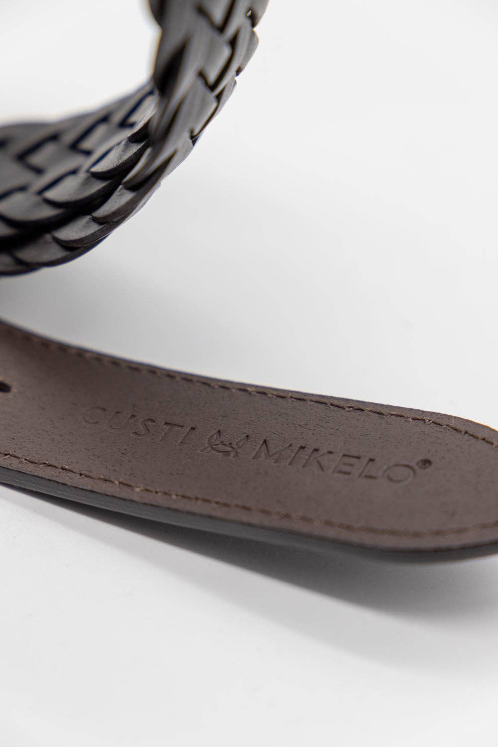 Dark Brown Braided Leather Belt
