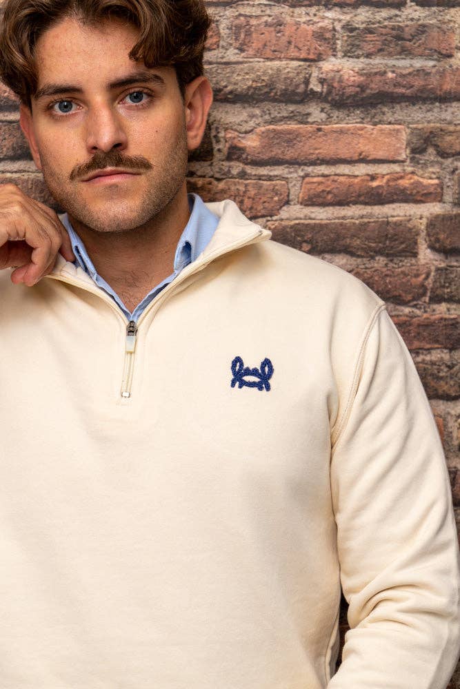 Cream Half Zip Sweatshirt