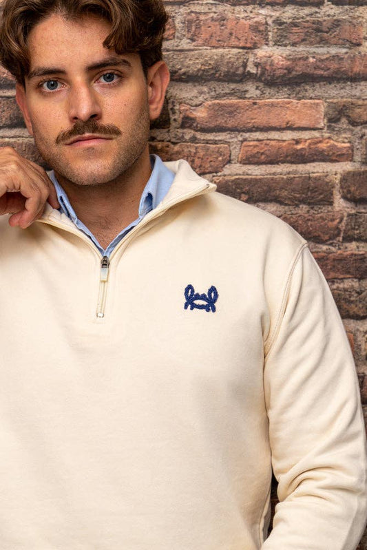 Cream Half Zip Sweatshirt