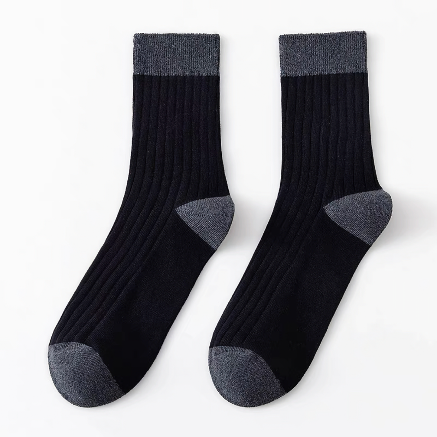 Men's Color Block Rib Socks - Men's Pure Cotton Socks The Upcycled Sock