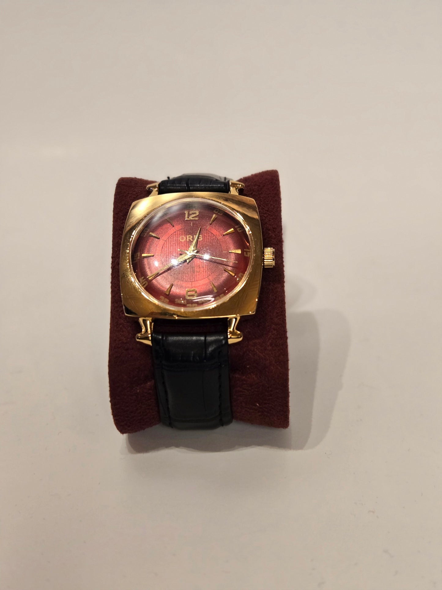 Vintage Oris Watch - Red Square Face