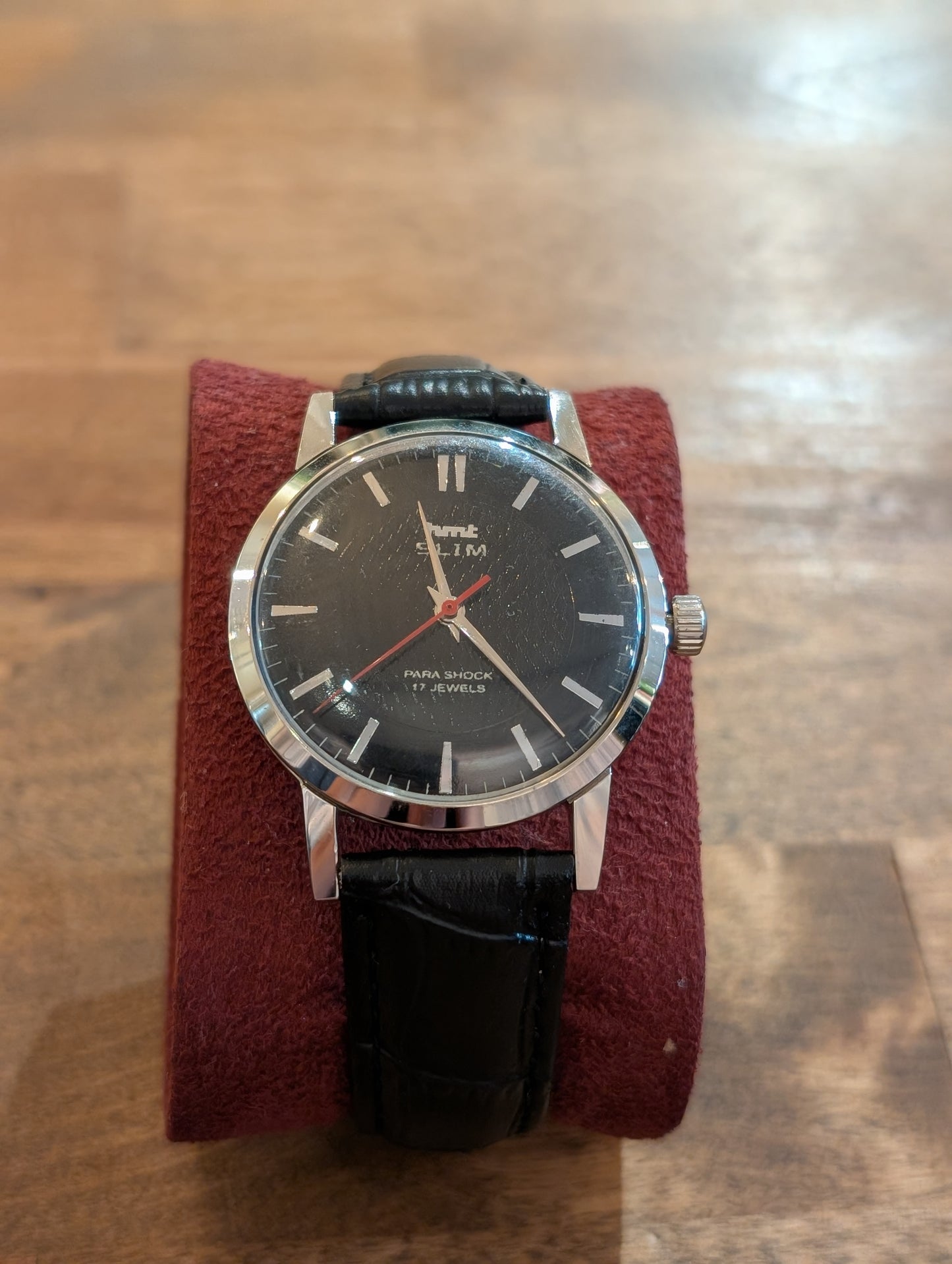 Vintage HMT SLIM black, black leather